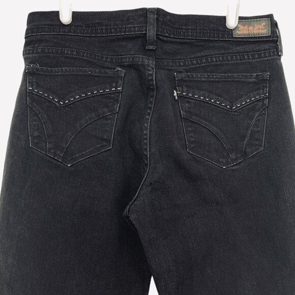 Levi's 505 Women's Denim Jeans Size 8 Black Mid Rise Straight Leg Stretch - Picture 4 of 11